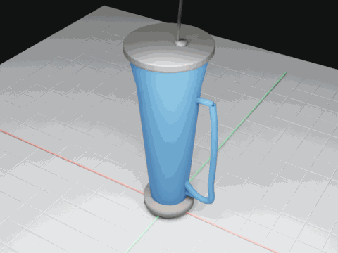 Handled quencher rotating Blender render